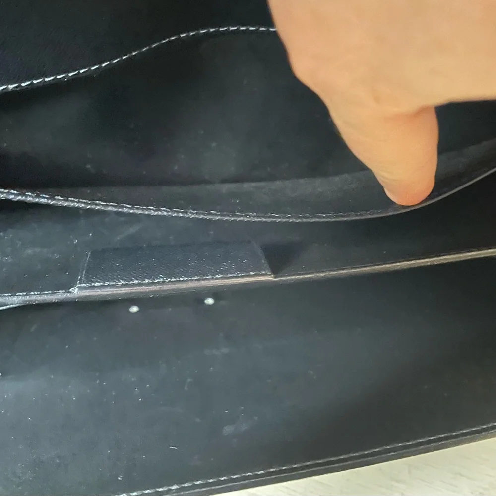 Louis Vuitton charcoal grey leather briefcase with keys!